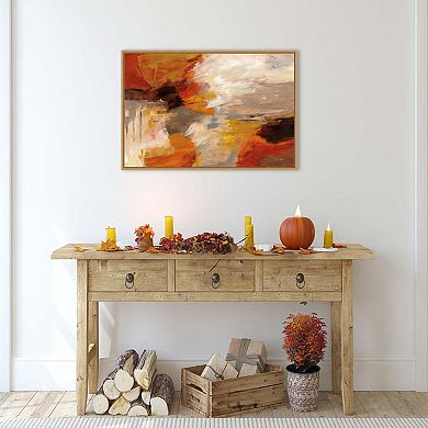 Falling Leaves by Silvia Vassileva Framed Canvas Wall Art Print