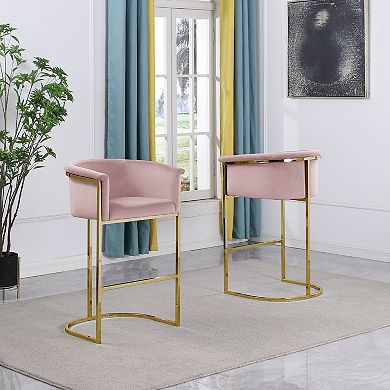 Best Quality Furniture Upholstered Barstool with Iron Base (Set of 1)
