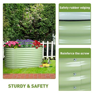 Aoodor 2 in 1 Modular Aluzinc Metal Raised Garden Bed - Olive Green (63''L x 32''W x 32''H)