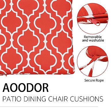 Aoodor Patio Dinning Chair Cushion With Ties- Set Of 4