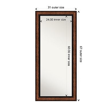 Vogue Black Full Length Floor Leaner Mirror