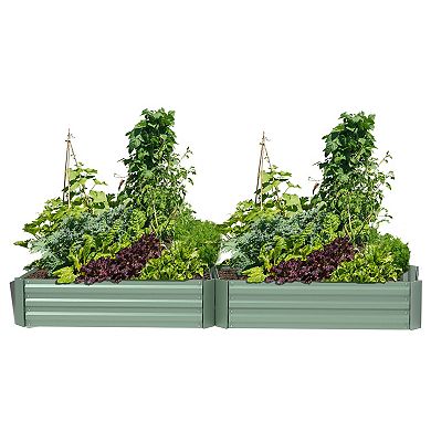 Aoodor Raised Garden Bed 4' x 2' x 1' - Premium Metal Planters  - Set of 2 Beds