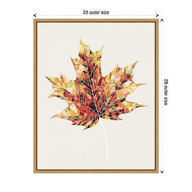 Fall Mosaic Leaf III by Grace Popp Framed Canvas Wall Art Print