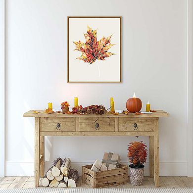 Fall Mosaic Leaf III by Grace Popp Framed Canvas Wall Art Print