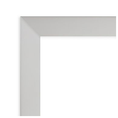 Low Luster Silver Beveled Wood Bathroom Wall Mirror