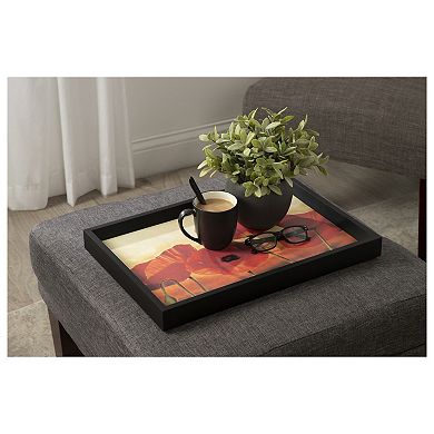 Decorative Wood Ottoman/Coffee Table Tray Featuring In the Sun