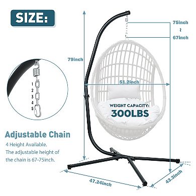 Aoodor Hammock Steel Stand Only C-Stand - 300 Pound Capacity