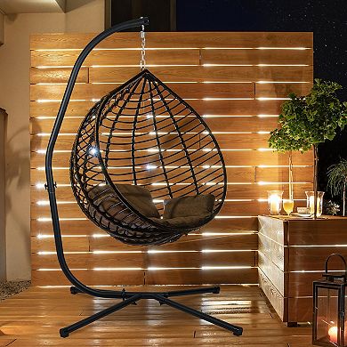 Aoodor Heavy Duty All-Weather Hanging Hammock Steel Stand C-Stand - 360 Degree Rotation