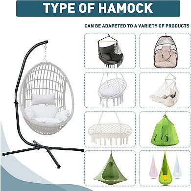 Aoodor Hammock Steel Stand Only C-Stand - 300 Pound Capacity