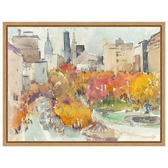 Autumn in New York - Study III by Samuel Dixon Framed Canvas Wall Art Print
