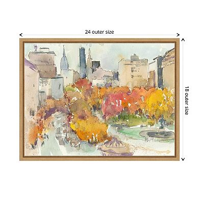 Autumn in New York - Study III by Samuel Dixon Framed Canvas Wall Art Print