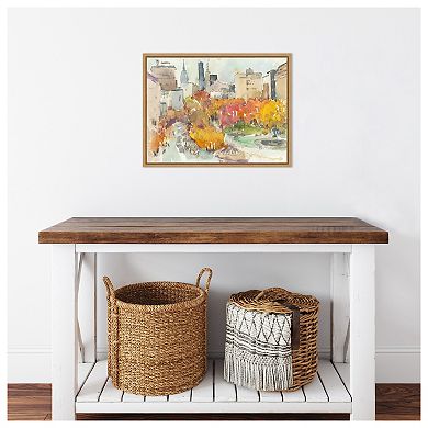 Autumn in New York - Study III by Samuel Dixon Framed Canvas Wall Art Print