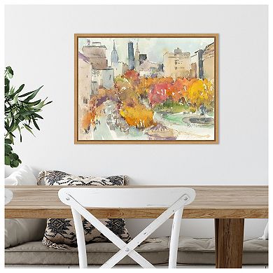 Autumn in New York - Study III by Samuel Dixon Framed Canvas Wall Art Print