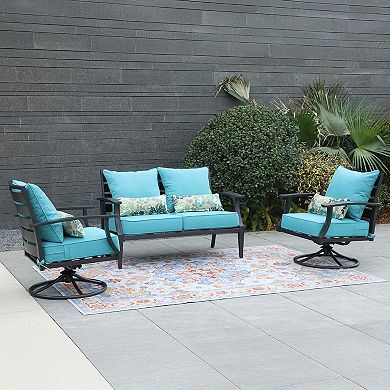 Aoodor 22'' x 24'' Outdoor Deep Seat Chair Cushion Set.(Set of 2 Seats, 2 Backs, 2 Pillows）