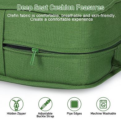 Aoodor 22'' x 24'' Outdoor Deep Seat Chair Cushion Set.(Set of 2 Seats, 2 Backs, 2 Pillows）
