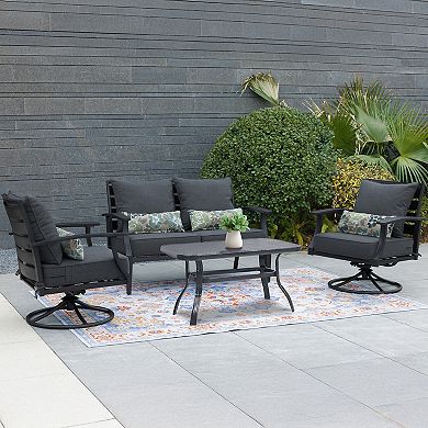 Aoodor 22'' x 24'' Outdoor Deep Seat Chair Cushion Set.(Set of 2 Seats, 2 Backs, 2 Pillows）