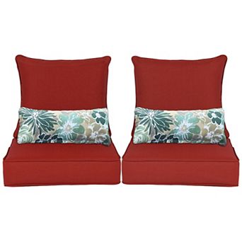 Aoodor 2 pc Outdoor/Indoor Deep Seat Chair Cushion Set - 22 in x 24 in