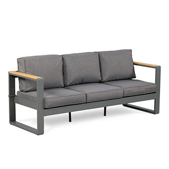Aoodor Patio Furniture 3 Seater Aluminum Sofa Couch Deep Seat