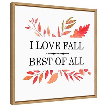 Love Fall Best Of All Leaves by Amanti Art Portfolio Framed Canvas Wall Art Print