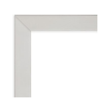 Svelte Silver Beveled Wood Bathroom Wall Mirror