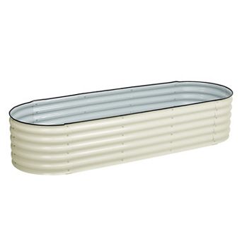 Aoodor 6-in-1 Modular Aluzinc Metal Raised Garden Bed - Silver (88.6''L x 27.5''W x 17''H)