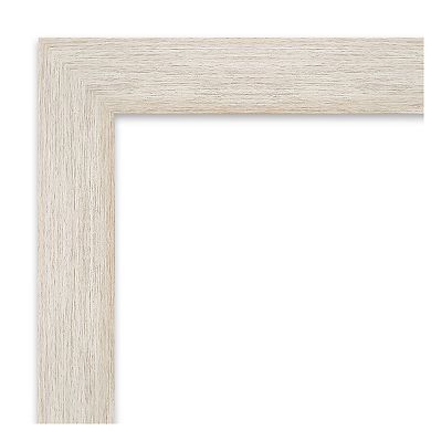 Hardwood Whitewash Beveled Wood Bathroom Wall Mirror