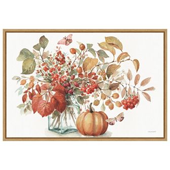Autumn in Nature 01 on White by Lisa Audit Framed Canvas Wall Art Print