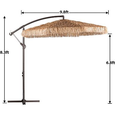 Aoodor Patio 9 FT Thatch Tiki Umbrella(No Base)