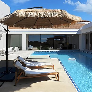 Aoodor Patio 9 FT Thatch Tiki Umbrella(No Base)