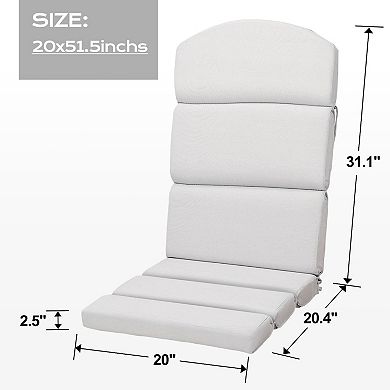 Aoodor Patio Chair Cushion Set of 2 - High-Back Adirondack Patio Cushions with Ties