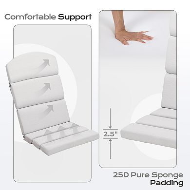 Aoodor Patio Chair Cushion Set of 2 - High-Back Adirondack Patio Cushions with Ties