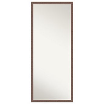 Distressed Rustic Brown Wood Full Length Floor Leaner Mirror