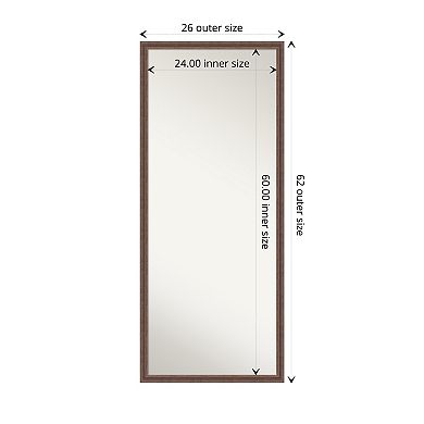 Distressed Rustic Brown Wood Full Length Floor Leaner Mirror