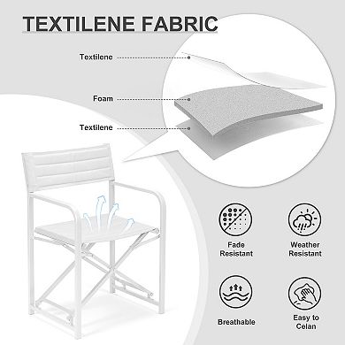 Aoodor 34" Folding Director's Chair for Outdoor Camping, Party, Set of 4