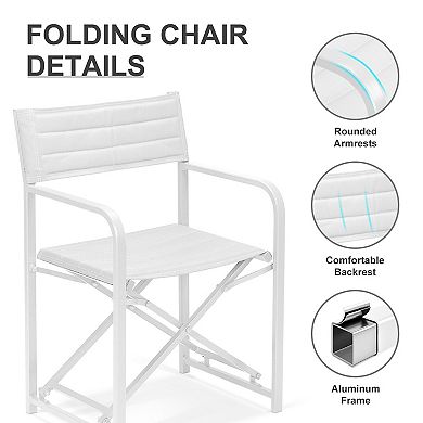 Aoodor 34" Folding Director's Chair for Outdoor Camping, Party, Set of 4