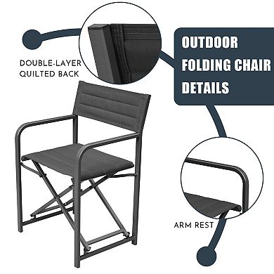 Aoodor Outdoor Patio 4-Pack 34" Director's Chairs