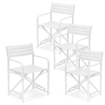 Aoodor 34" Folding Director's Chair for Outdoor Camping, Party, Set of 4