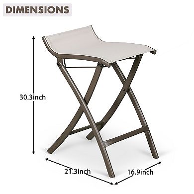 Aoodor Outdoor 2-Piece Bar High Patio Folding Chairs - All-Weather, Comfortable Design