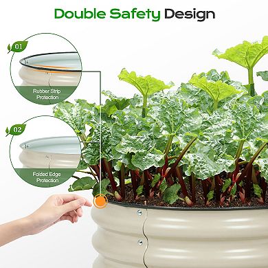 Aoodor Metal Raised Garden Bed Galvanized Outdoor Garden Planter Box Set of 2
