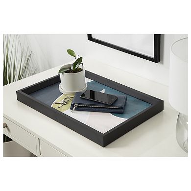 Decorative Wood Ottoman/Coffee Table Tray Featuring Megan