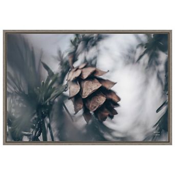 Tree with Pinecone Macro by Nathan Larson Framed Canvas Wall Art Print