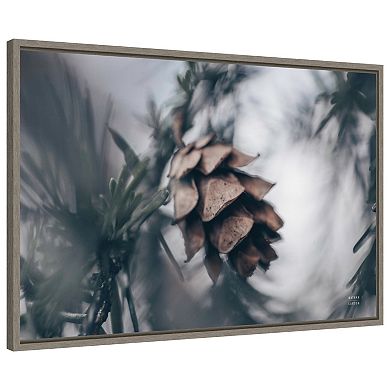 Tree with Pinecone Macro by Nathan Larson Framed Canvas Wall Art Print