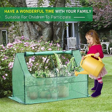 Aoodor 4 ft. x 2 ft. x 1ft. Raised Garden Metal Bed Mini Greenhouse Kit