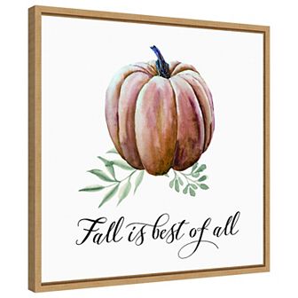 Fall Is Best Of All Pumpkin by Amanti Art Portfolio Framed Canvas Wall Art Print