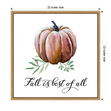 Fall Is Best Of All Pumpkin by Amanti Art Portfolio Framed Canvas Wall Art Print