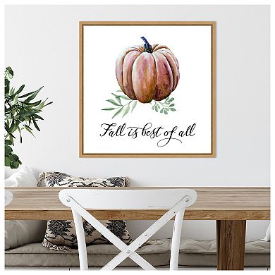 Fall Is Best Of All Pumpkin by Amanti Art Portfolio Framed Canvas Wall Art Print