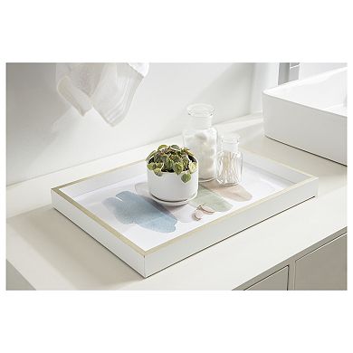 Decorative Wood Ottoman/Coffee Table Tray Featuring Natural Swatches