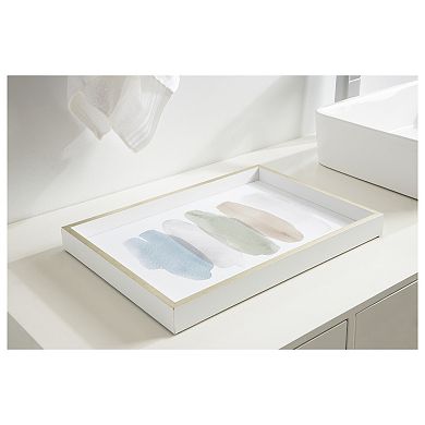 Decorative Wood Ottoman/Coffee Table Tray Featuring Natural Swatches