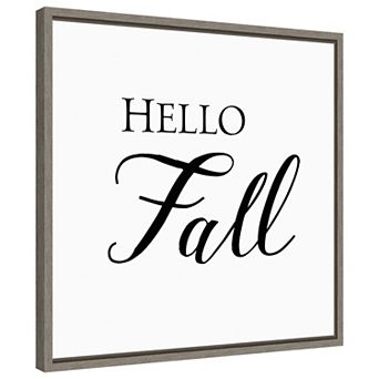 Hello Fall Script by Amanti Art Portfolio Framed Canvas Wall Art Print