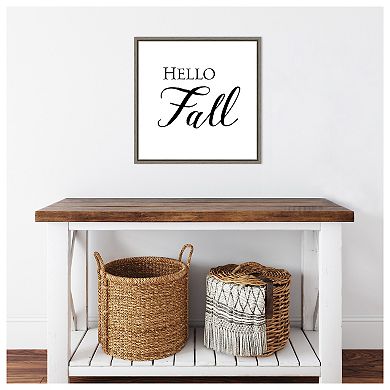 Hello Fall Script by Amanti Art Portfolio Framed Canvas Wall Art Print